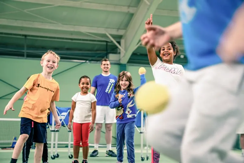 Kids at tennis camp
